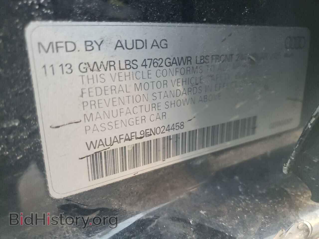 2014 AUDI A4 - VIN: WAUAFAFL9EN024458 - Фото 10