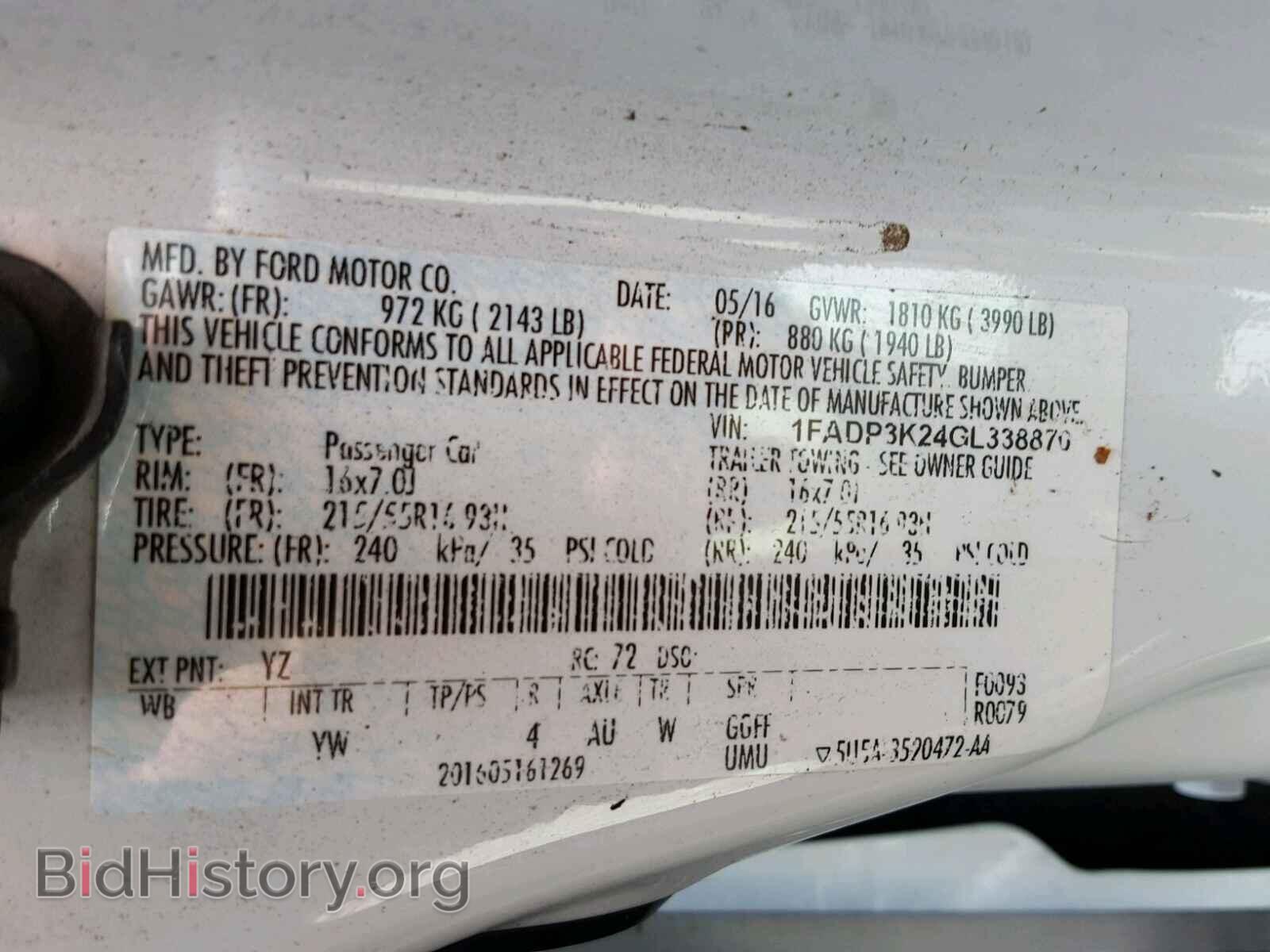 2016 FORD FOCUS SE - VIN: 1FADP3K24GL338870 - Фото 10