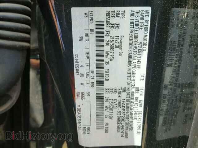 2014 FORD FOCUS - VIN: 1FADP3F29EL447414 - Фото 10