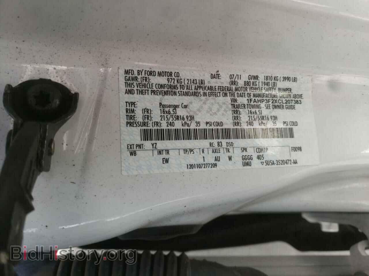2012 FORD FOCUS - VIN: 1FAHP3F2XCL207383 - Фото 10