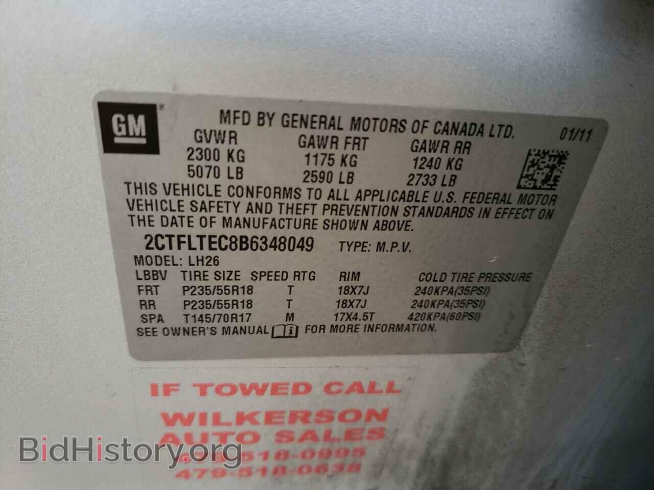 2011 GMC TERRAIN - VIN: 2CTFLTEC8B6348049 - Photo 10