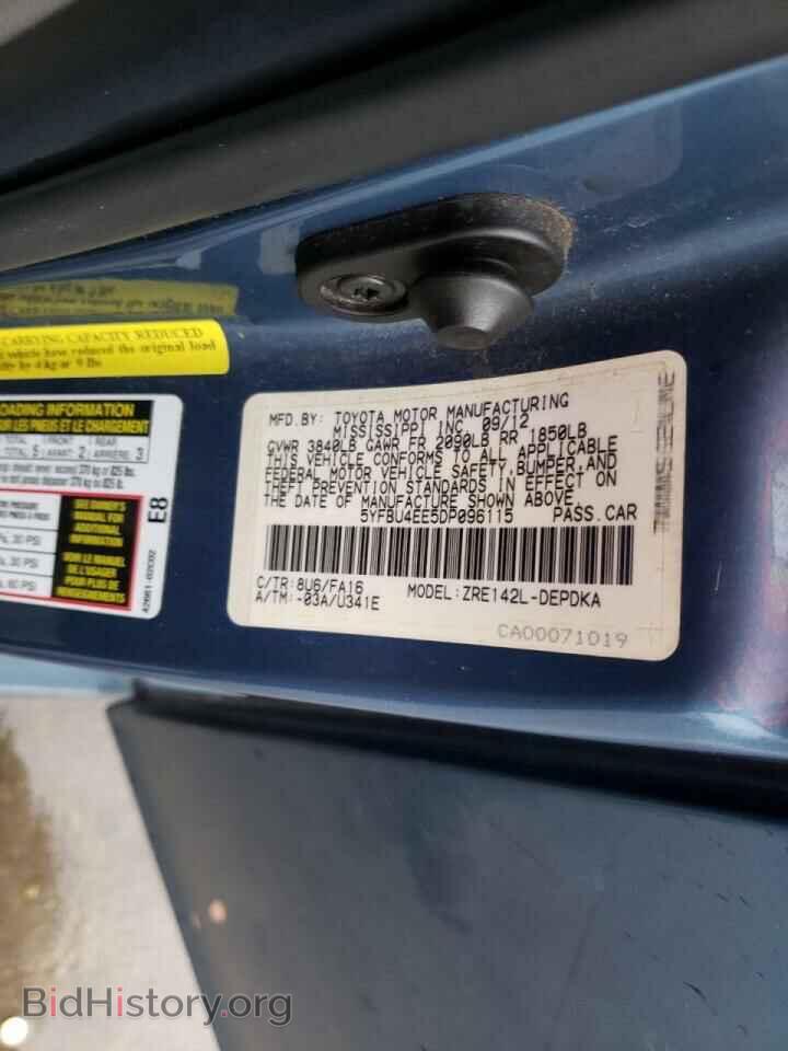2013 TOYOTA COROLLA - VIN: 5YFBU4EE5DP096115 - Фото 10