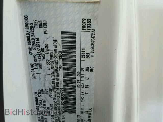 2002 FORD ECONOLINE - VIN: 1FTNE24L02HB39721 - Photo 10