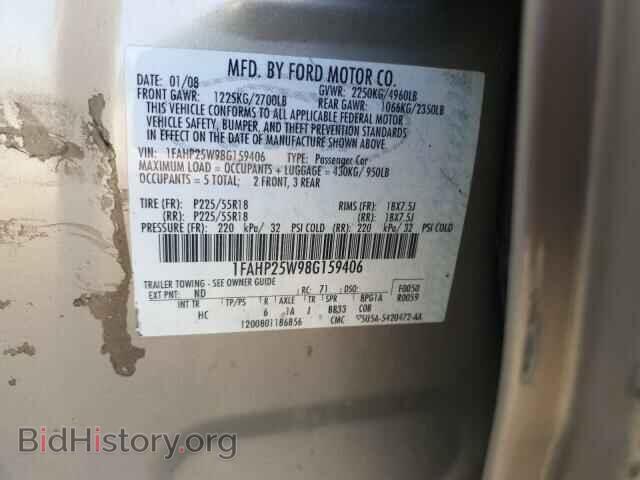 2008 FORD TAURUS - VIN: 1FAHP25W98G159406 - Photo 10
