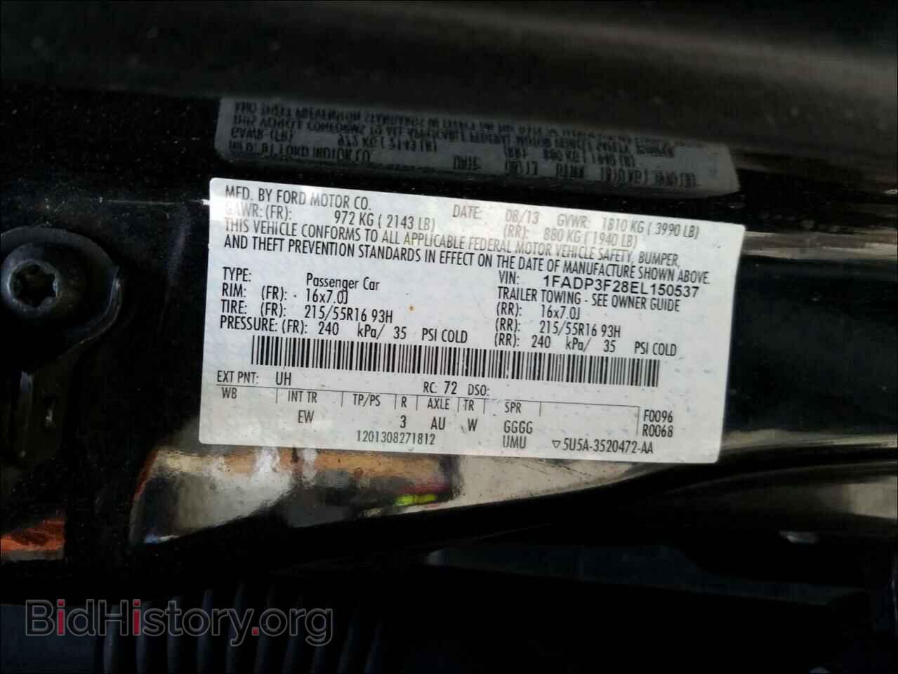 2014 FORD FOCUS - VIN: 1FADP3F28EL150537 - Фото 10
