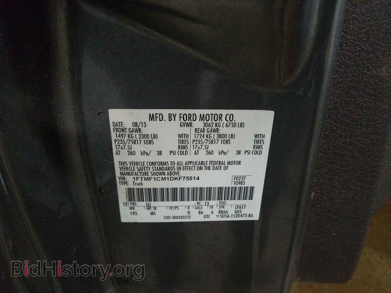 2013 FORD F150 - VIN: 1FTMF1CM1DKF75514 - Фото 10