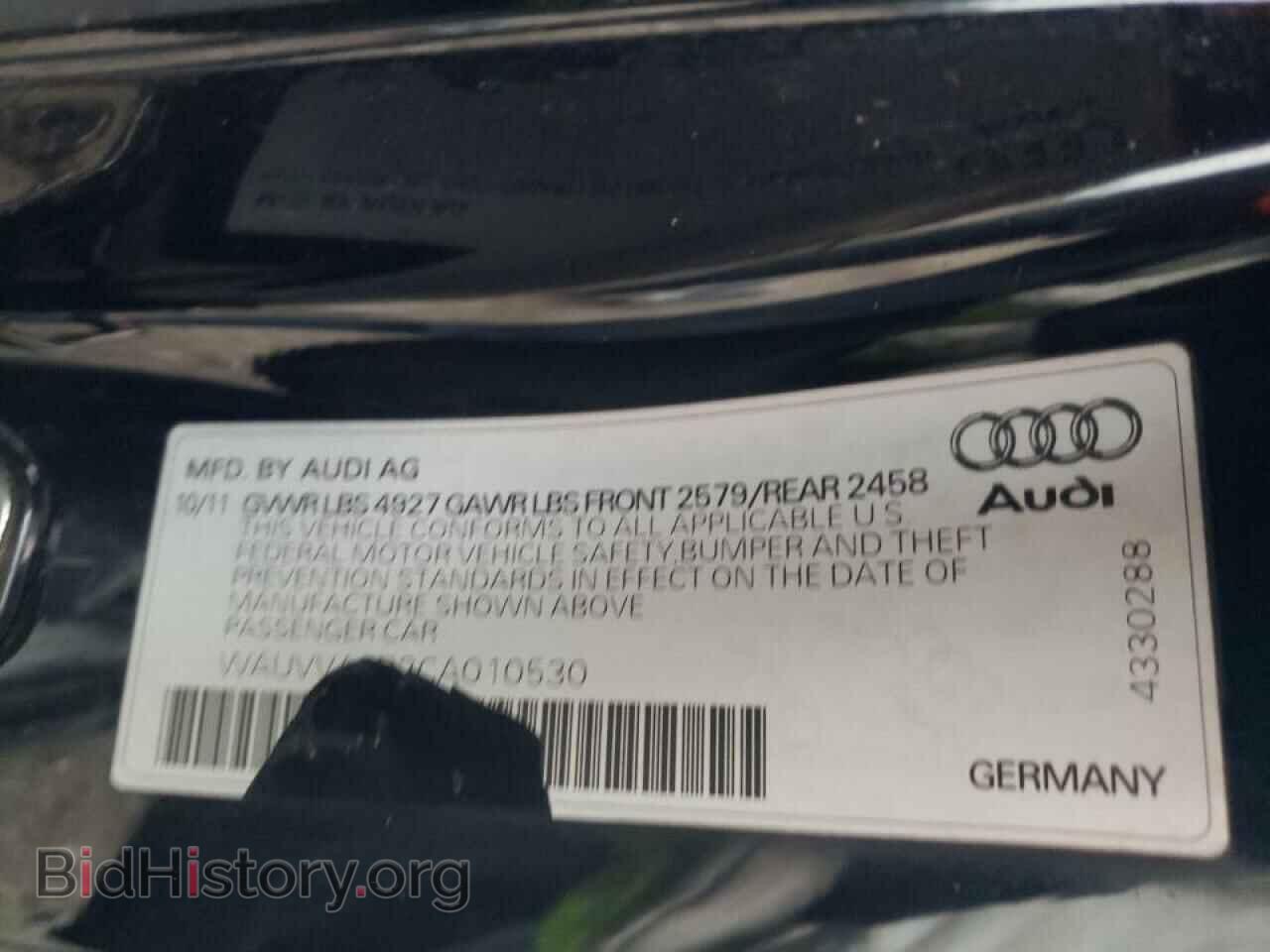 2012 AUDI S5/RS5 - VIN: WAUVVAFR2CA010530 - Фото 10