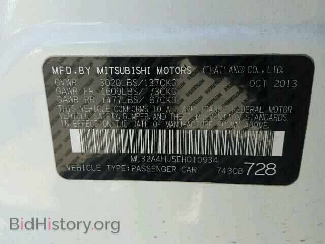 2014 MITSUBISHI MIRAGE - VIN: ML32A4HJ5EH010934 - Фото 10