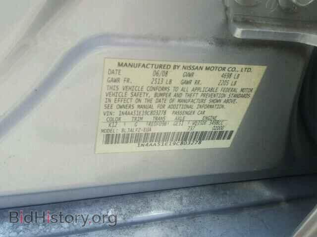 2009 NISSAN MAXIMA - VIN: 1N4AA51E19C803278 - Фото 10