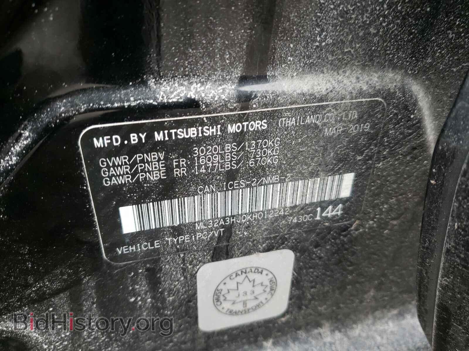 2019 MITSUBISHI MIRAGE - VIN: ML32A3HJ0KH012242 - Фото 10