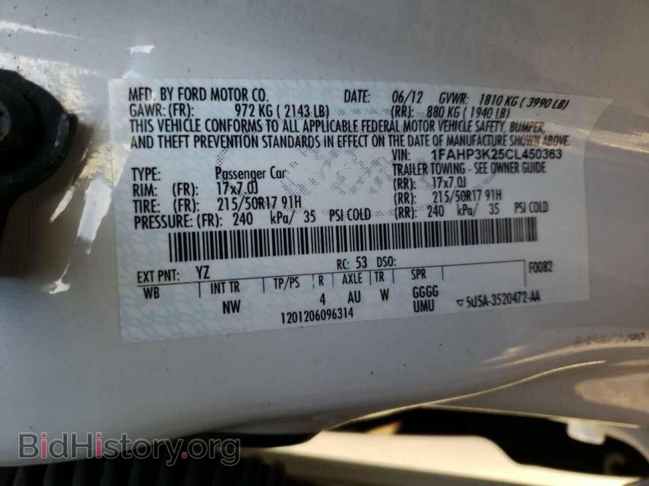 2012 FORD FOCUS - VIN: 1FAHP3K25CL450363 - Фото 10