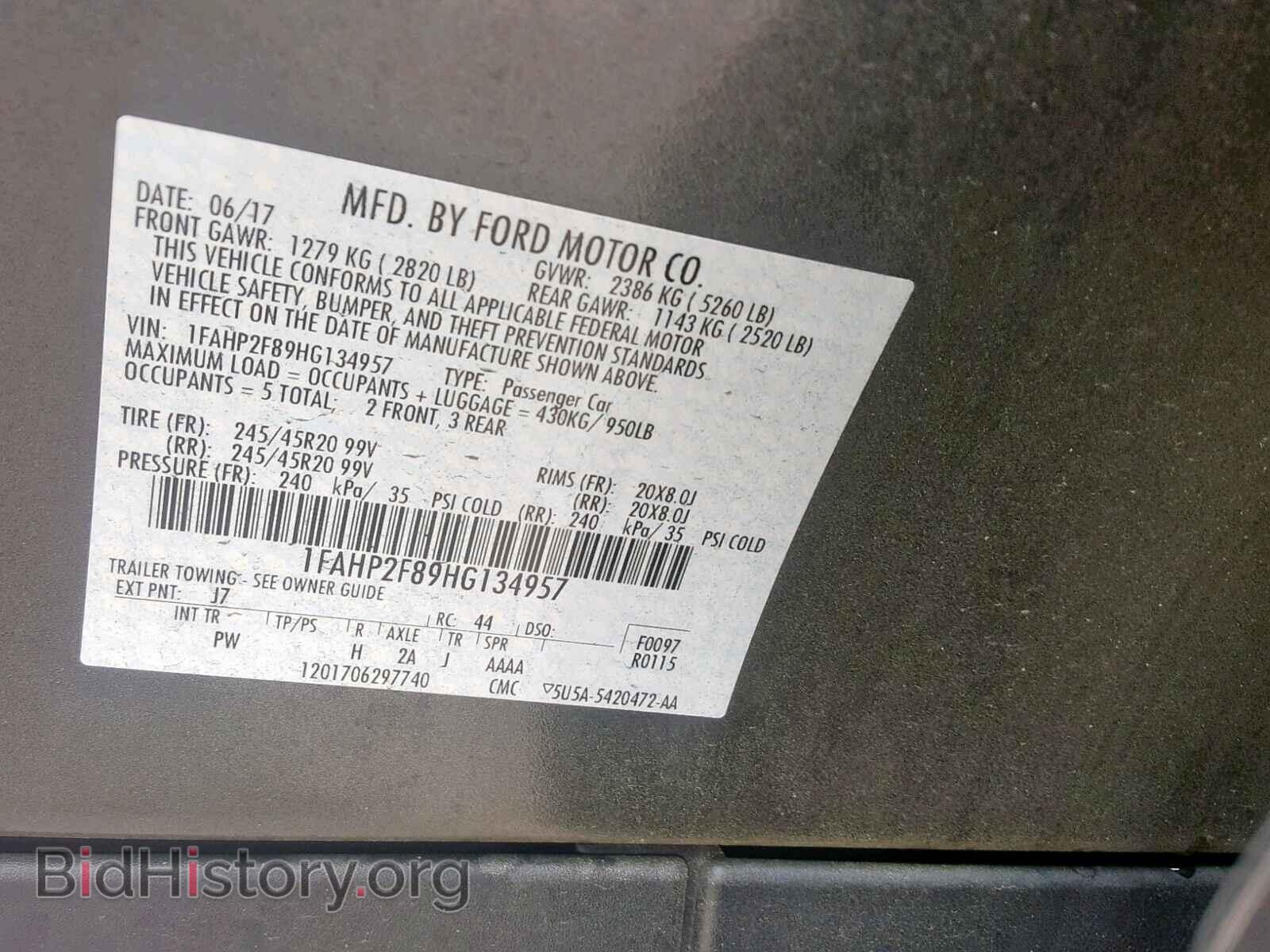 2017 FORD TAURUS - VIN: 1FAHP2F89HG134957 - Photo 10