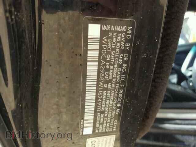 1998 PORSCHE BOXSTER - VIN: WP0CA2988WU624970 - Фото 10
