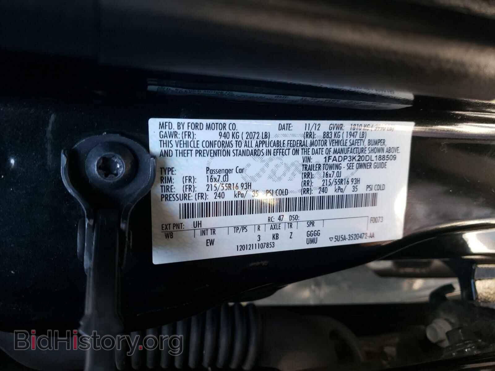 2013 FORD FOCUS - VIN: 1FADP3K20DL188509 - Фото 10
