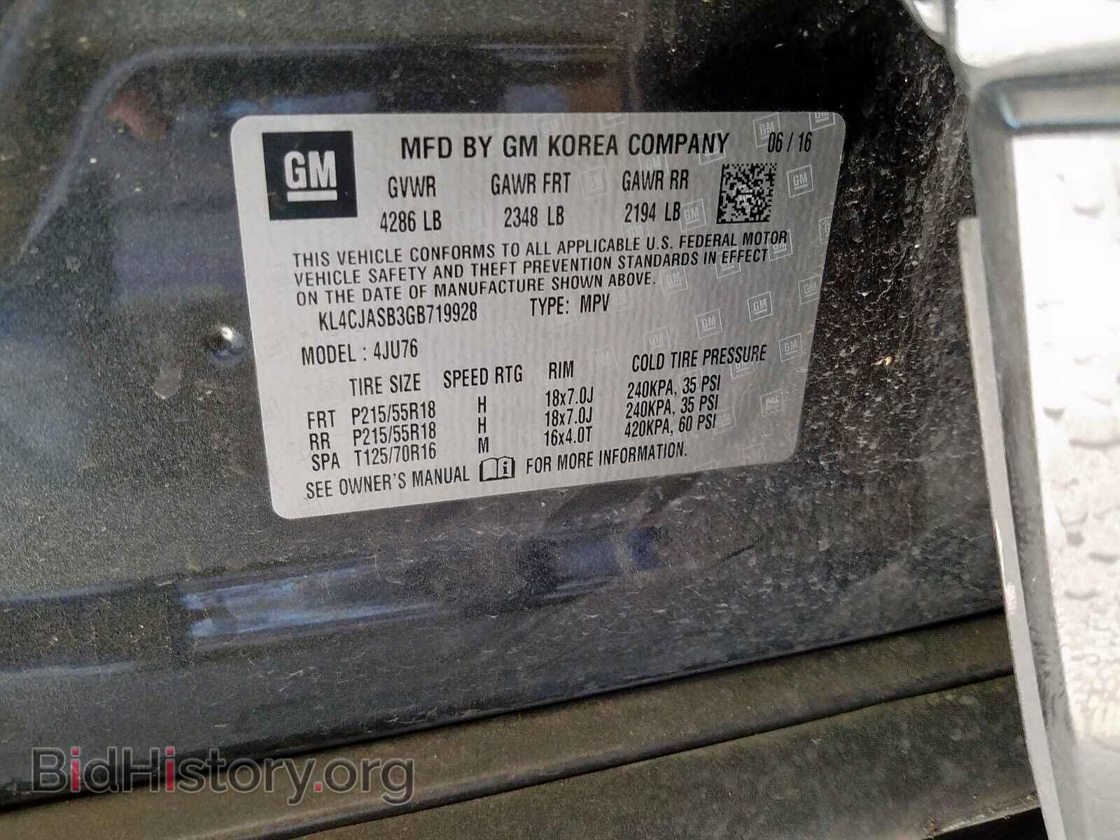 2016 BUICK ENCORE - VIN: KL4CJASB3GB719928 - Photo 10