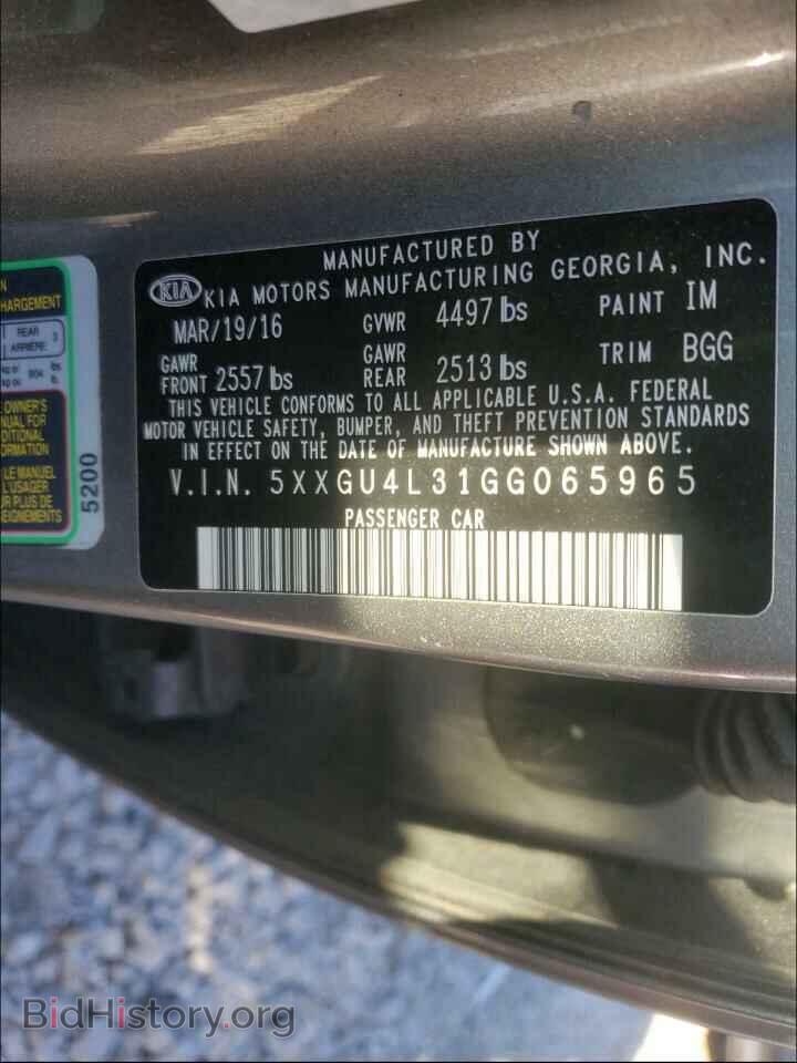 2016 KIA OPTIMA - VIN: 5XXGU4L31GG065965 - Фото 10