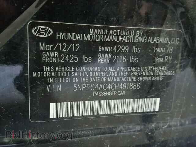 2012 HYUNDAI SONATA - VIN: 5NPEC4AC4CH491886 - Фото 10