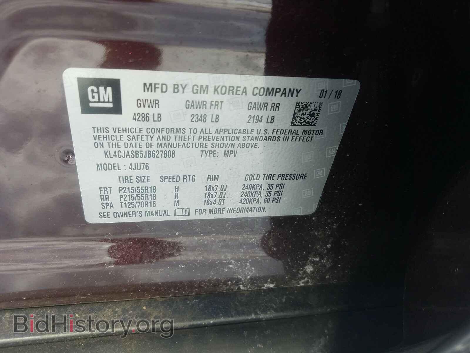 2018 BUICK ENCORE - VIN: KL4CJASB5JB627808 - Photo 10
