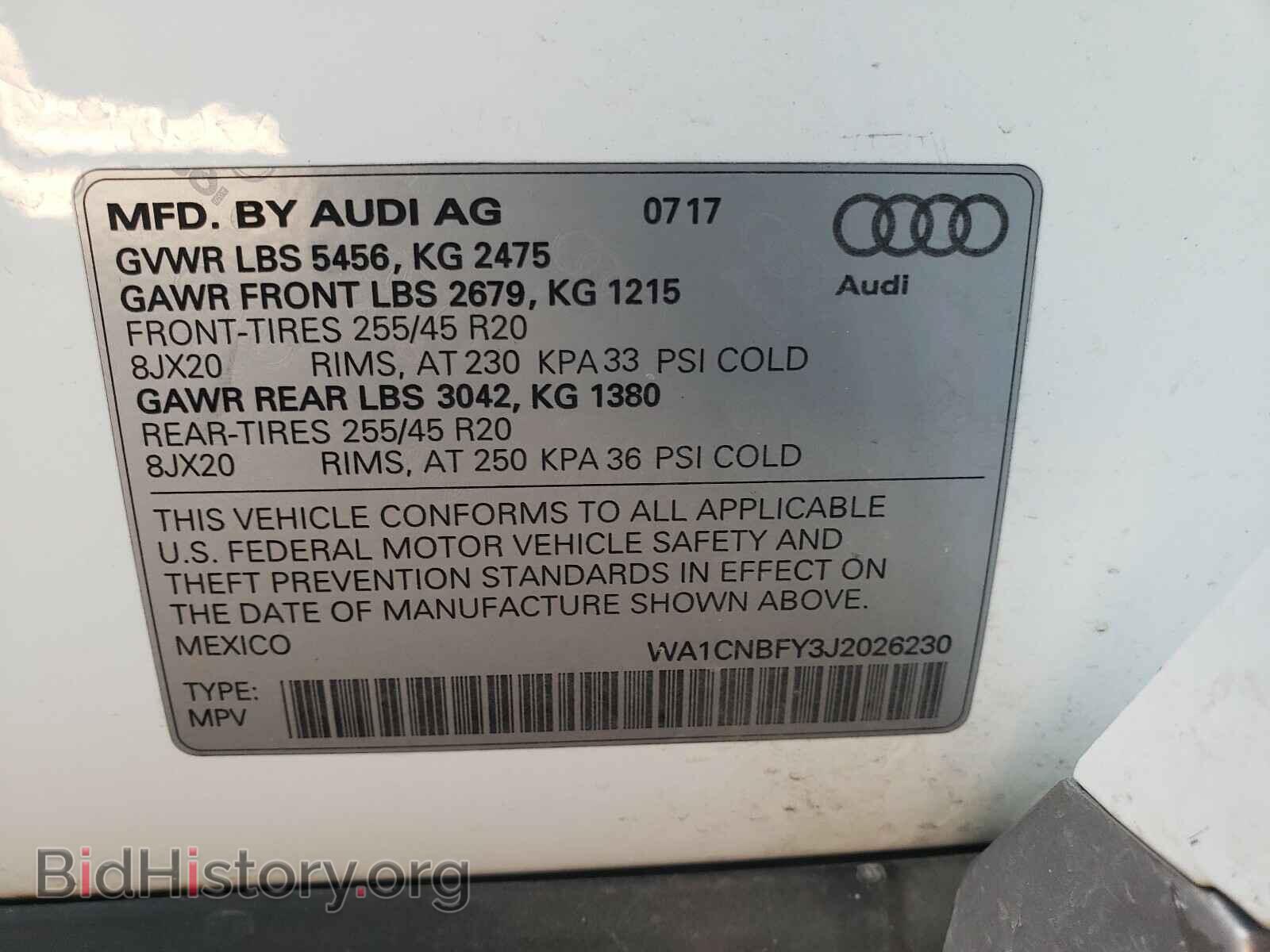 2018 AUDI Q5 - VIN: WA1CNBFY3J2026230 - Фото 10