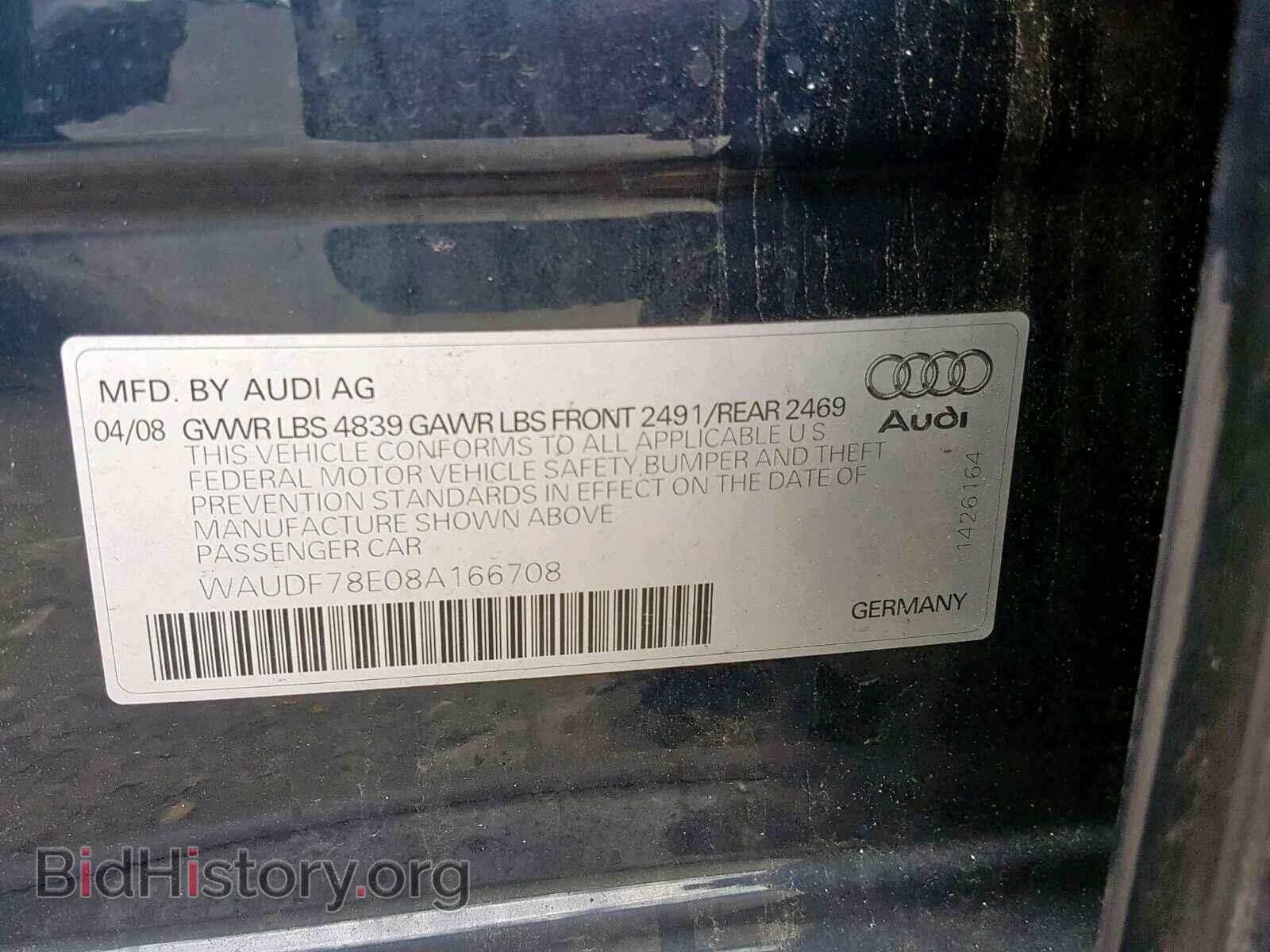 2008 AUDI A4 - VIN: WAUDF78E08A166708 - Photo 10