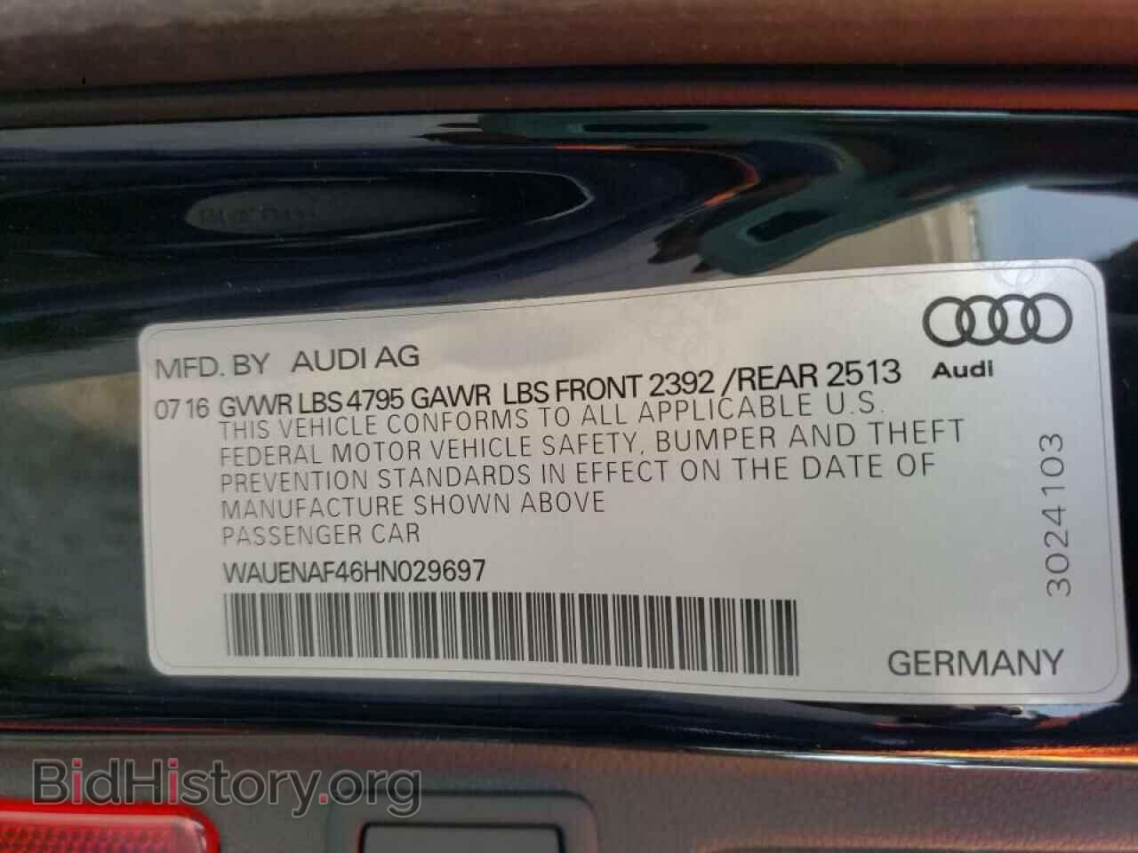 2017 AUDI A4 - VIN: WAUENAF46HN029697 - Фото 10