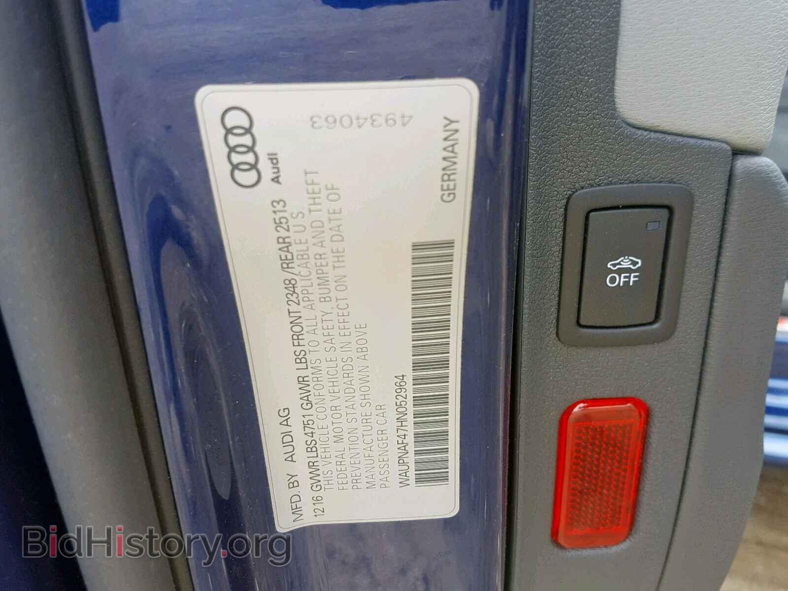 2017 AUDI A4 - VIN: WAUPNAF47HN052964 - Фото 10