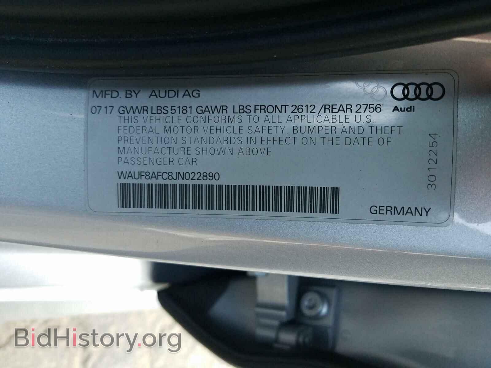 2018 AUDI A6 - VIN: WAUF8AFC8JN022890 - Фото 10