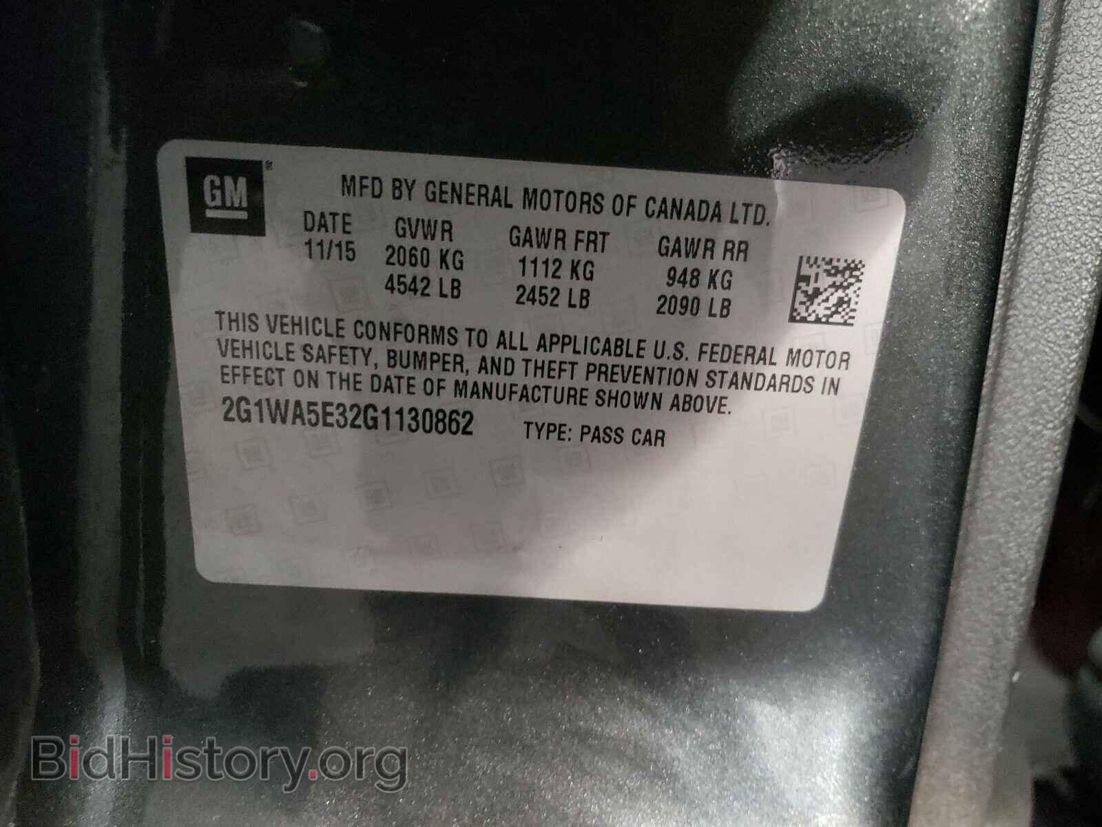 2016 CHEVROLET IMPALA - VIN: 2G1WA5E32G1130862 - Фото 10