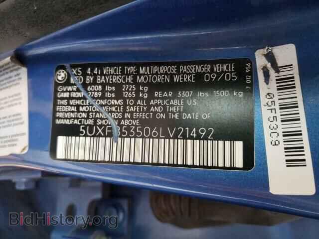 2006 BMW X5 - VIN: 5UXFB53506LV21492 - Фото 10