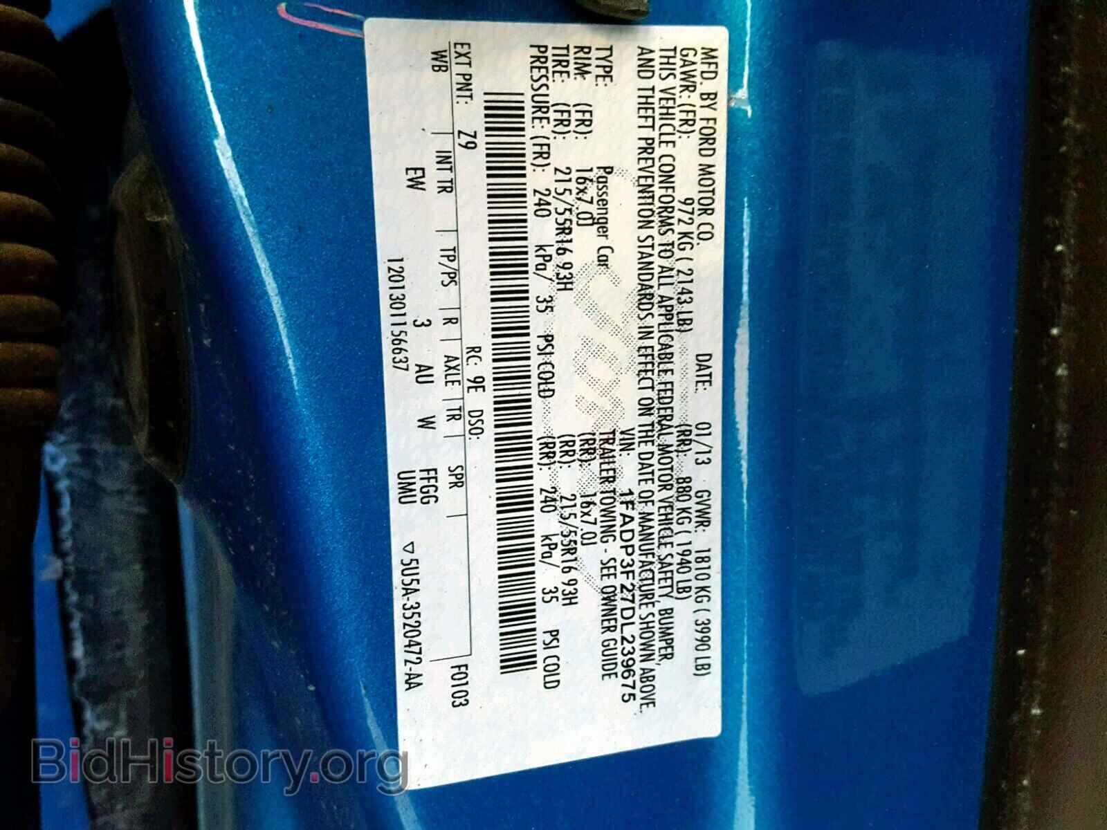 2013 FORD FOCUS SE - VIN: 1FADP3F27DL239675 - Фото 10