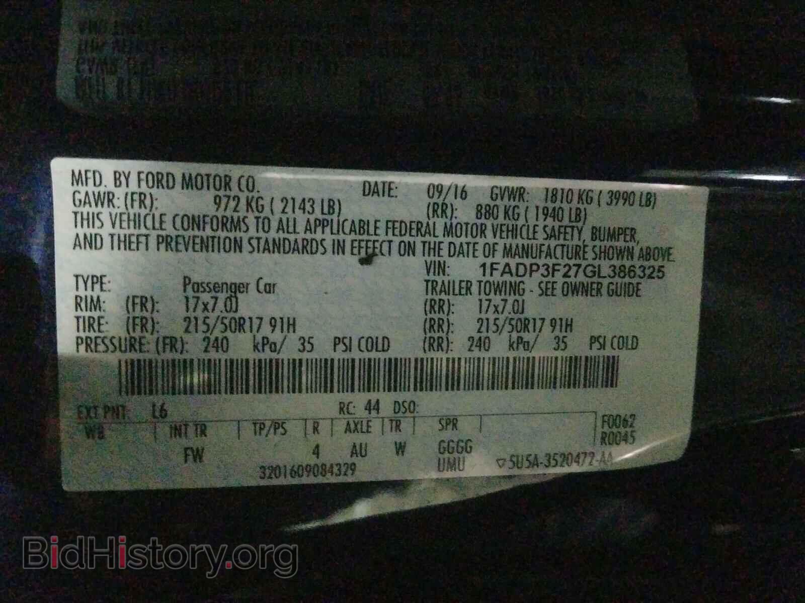 2016 FORD FOCUS - VIN: 1FADP3F27GL386325 - Фото 10