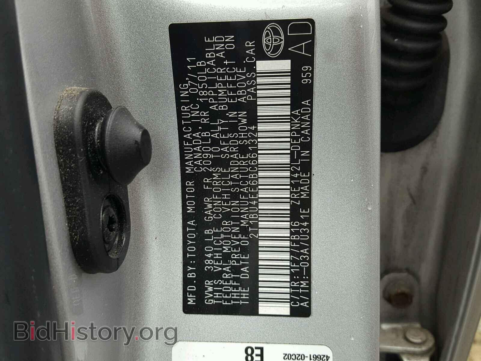 2011 TOYOTA COROLLA BA - VIN: 2T1BU4EE6BC661324 - Фото 10