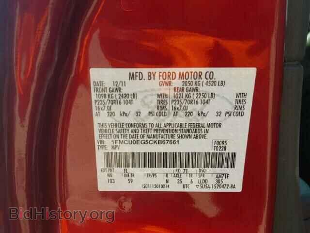 2012 FORD ESCAPE - VIN: 1FMCU0EG5CKB67661 - Фото 10