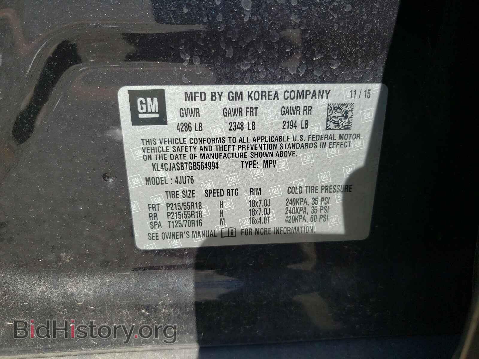 2016 BUICK ENCORE - VIN: KL4CJASB7GB564994 - Photo 10