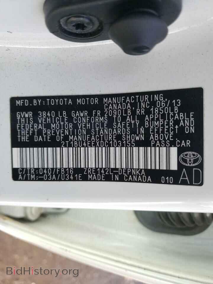 2013 TOYOTA COROLLA - VIN: 2T1BU4EEXDC103155 - Фото 10