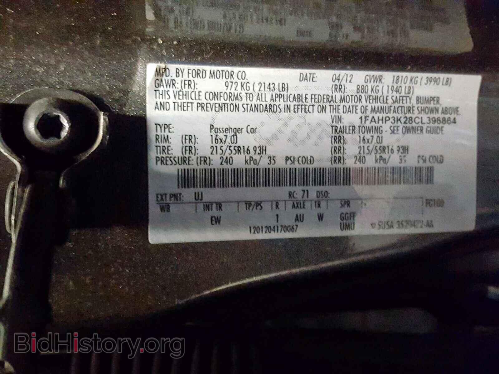 2012 FORD FOCUS SE - VIN: 1FAHP3K28CL396864 - Фото 10
