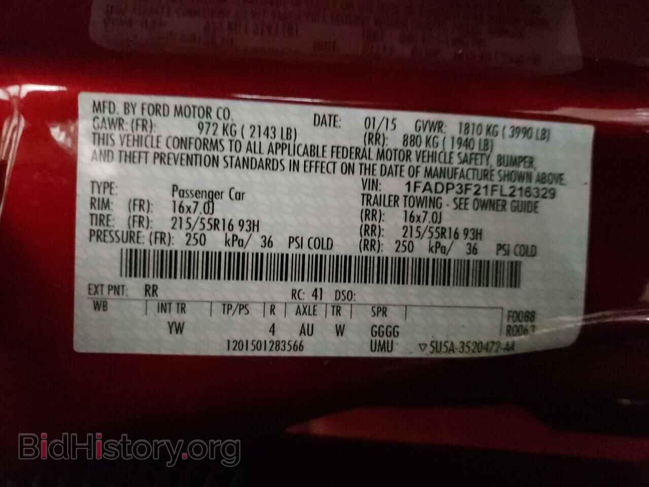 2015 FORD FOCUS - VIN: 1FADP3F21FL216329 - Фото 10
