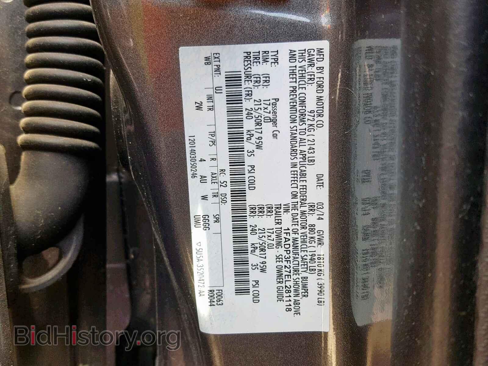 2014 FORD FOCUS SE - VIN: 1FADP3F27EL281118 - Фото 10