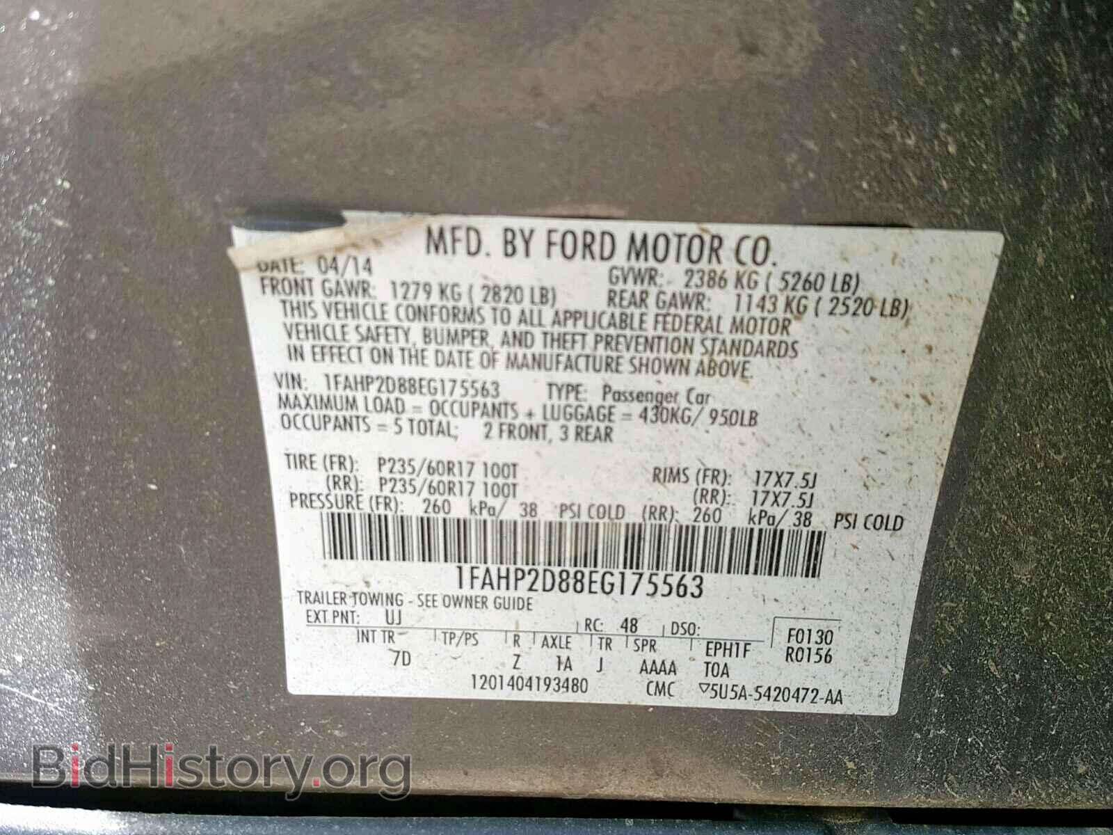 2014 FORD TAURUS - VIN: 1FAHP2D88EG175563 - Photo 10
