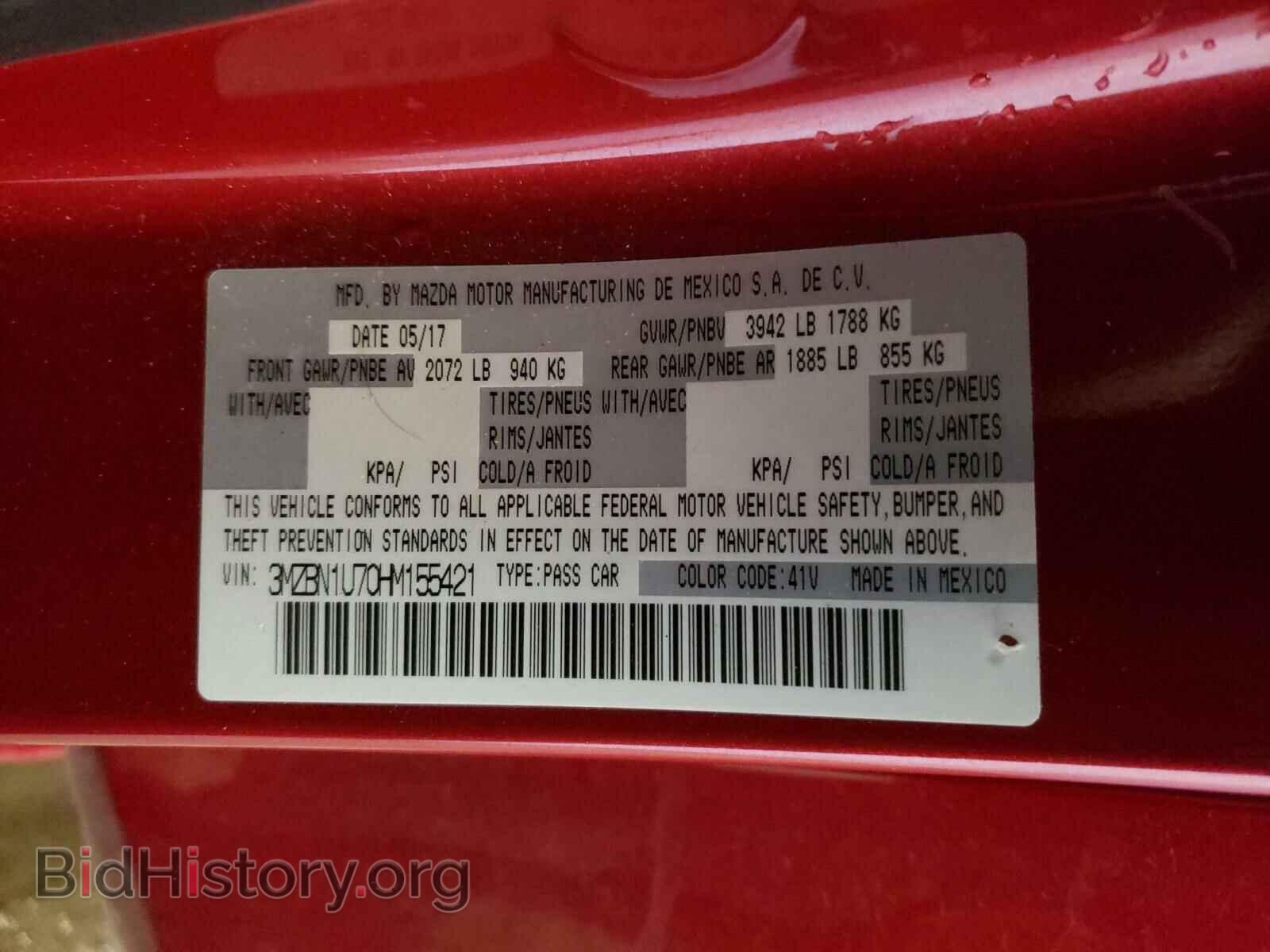 2017 MAZDA 3 - VIN: 3MZBN1U70HM155421 - Фото 10
