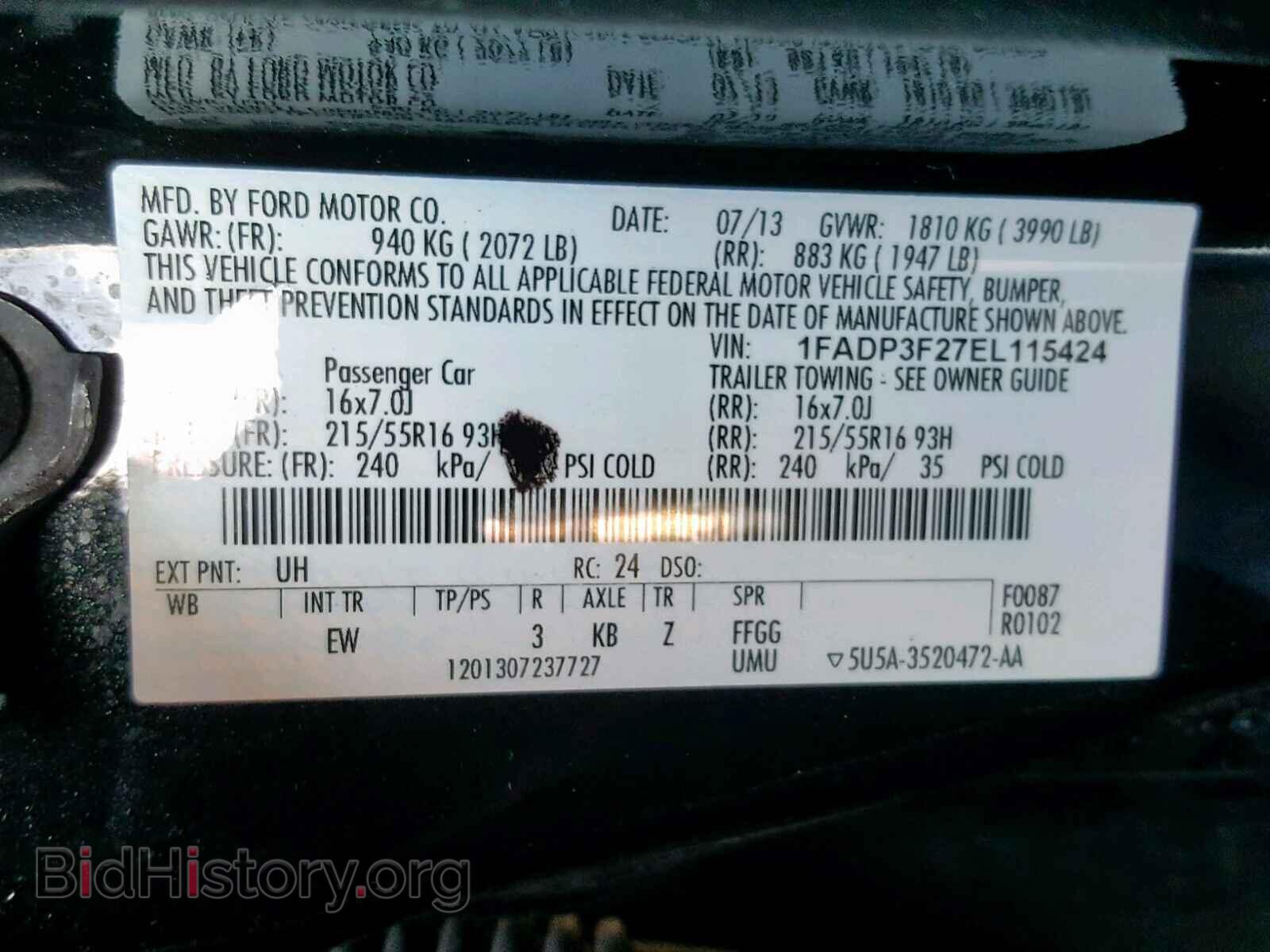 2014 FORD FOCUS SE - VIN: 1FADP3F27EL115424 - Фото 10