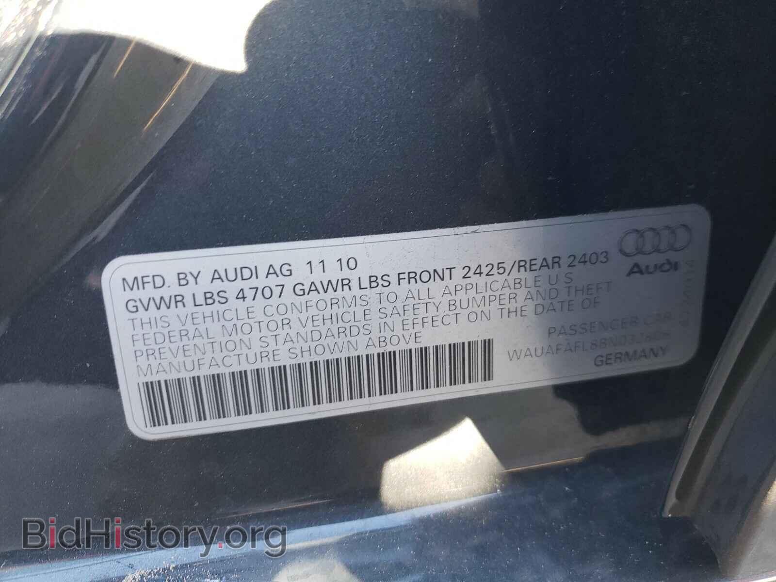 2011 AUDI A4 - VIN: WAUAFAFL8BN032806 - Фото 10