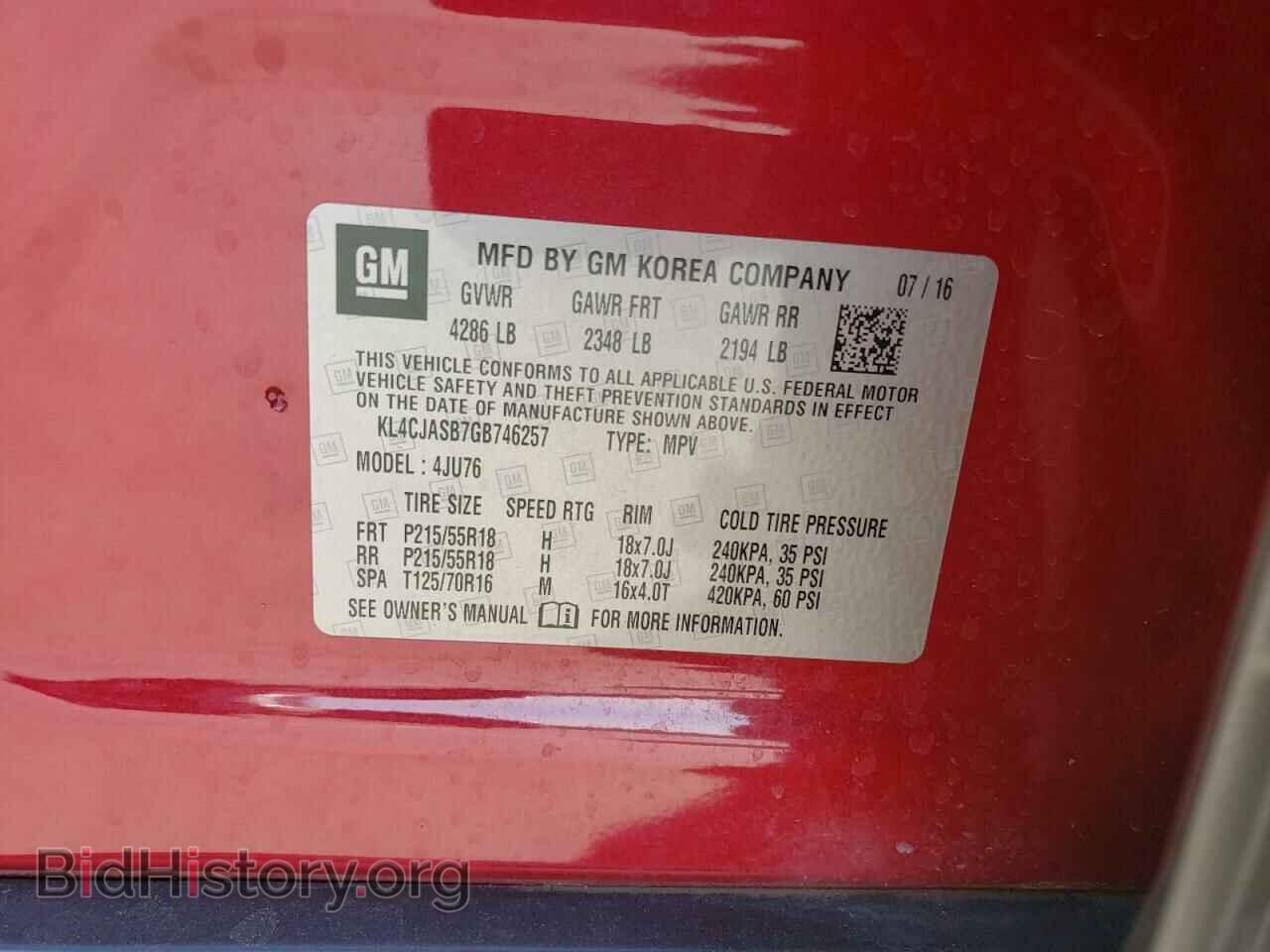 2016 BUICK ENCORE - VIN: KL4CJASB7GB746257 - Photo 10