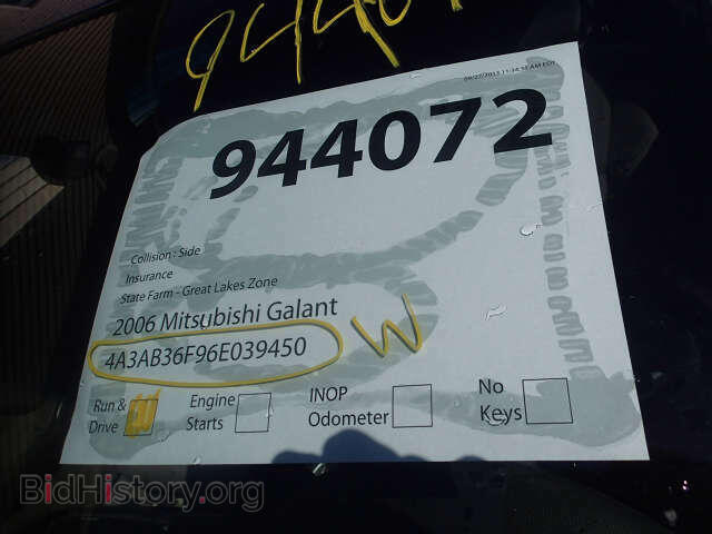 2006 MITSUBISHI GALANT - VIN: 4A3AB36F96E039450 - Фото 18