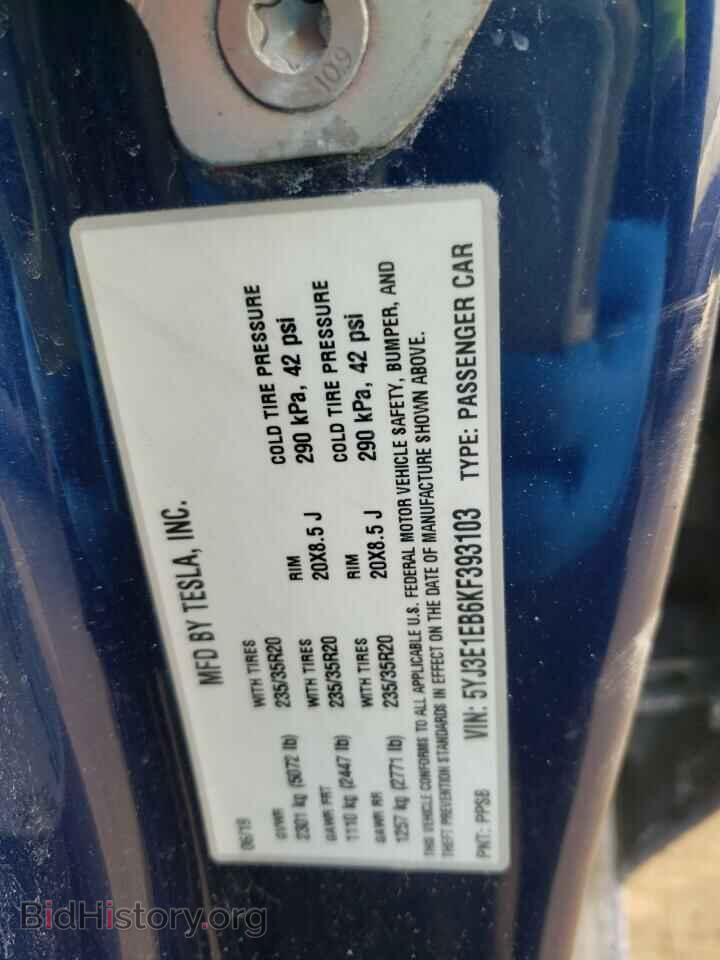 2019 TESLA MODEL 3 - VIN: 5YJ3E1EB6KF393103 - Photo 10