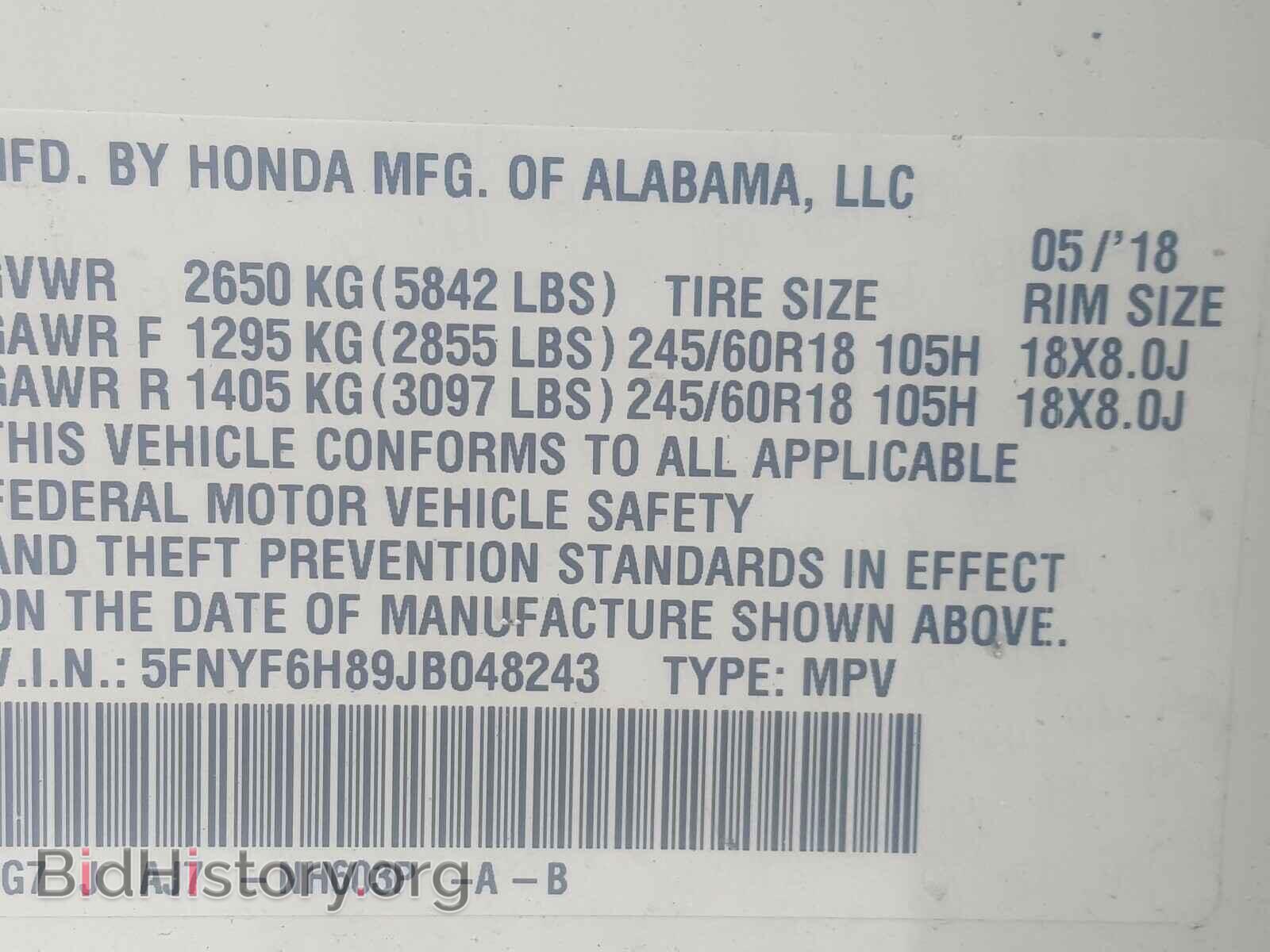 2018 HONDA PILOT - VIN: 5FNYF6H89JB048243 - Фото 10