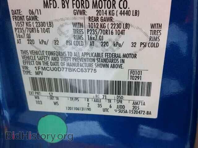 2011 FORD ESCAPE - VIN: 1FMCU0D77BKC63775 - Photo 10