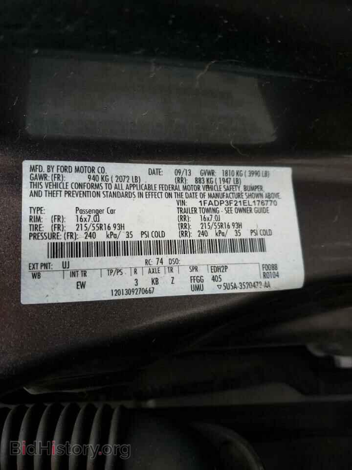 2014 FORD FOCUS - VIN: 1FADP3F21EL176770 - Фото 10