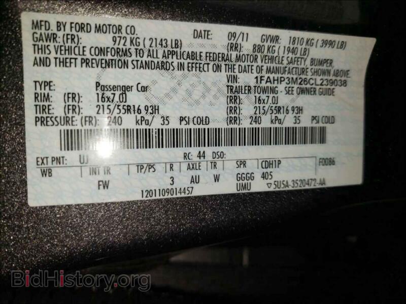 2012 Ford FOCUS (VIN 1FAHP3M26CL239038) — фото 10 из 10