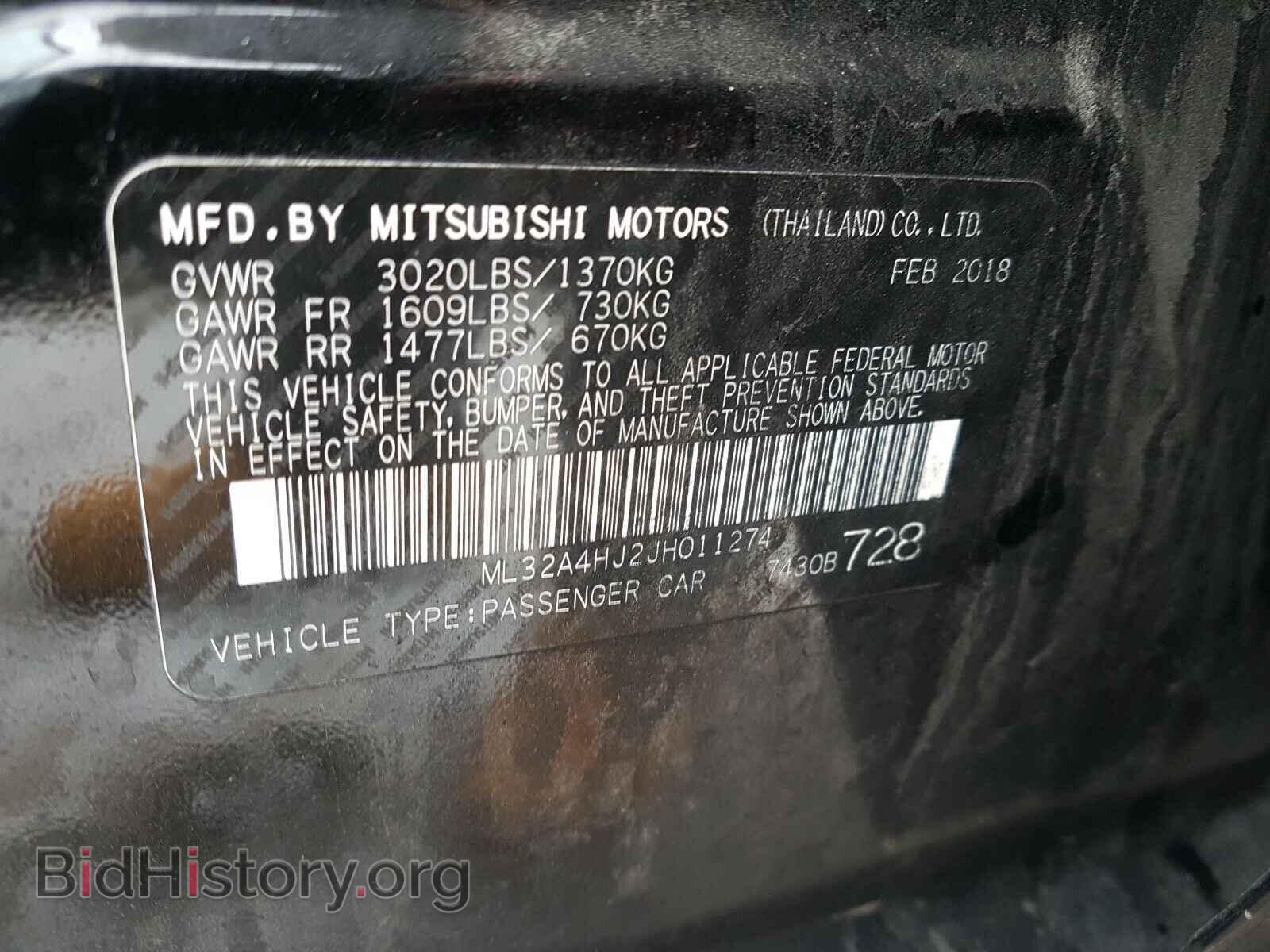 2018 MITSUBISHI MIRAGE - VIN: ML32A4HJ2JH011274 - Фото 10